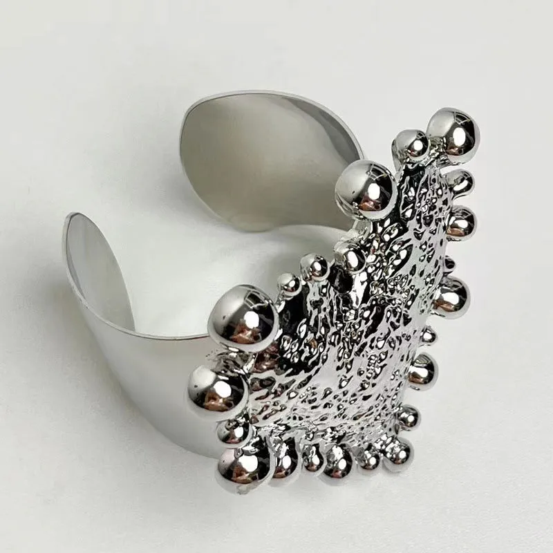 Niche Retro Design Big Heart Love Design Wide Bracelets