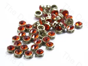 Orange Circular Golden Kundan Stones
