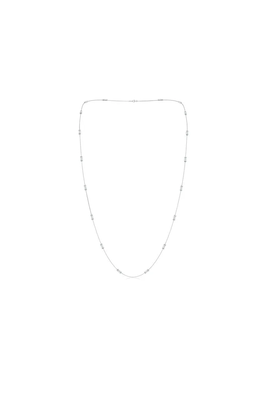Orient Express Lab-Grown 14K Gold Baguette & Diamond Station Chain Necklace