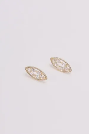 Oval Clear Stone Earrings