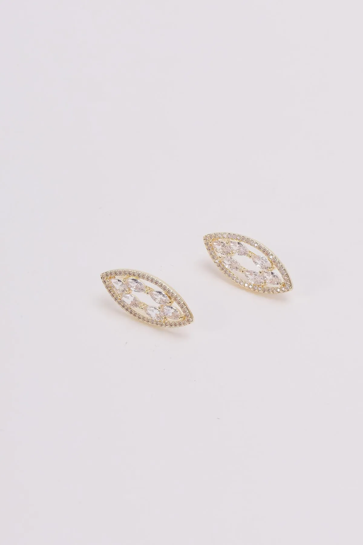 Oval Clear Stone Earrings