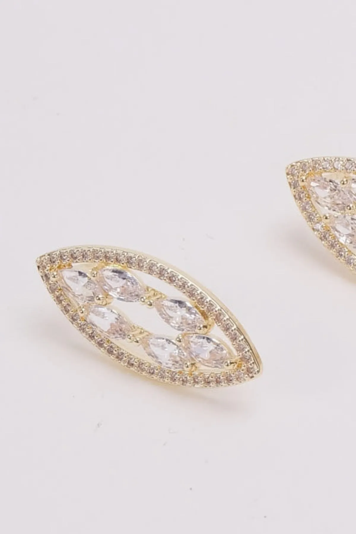 Oval Clear Stone Earrings