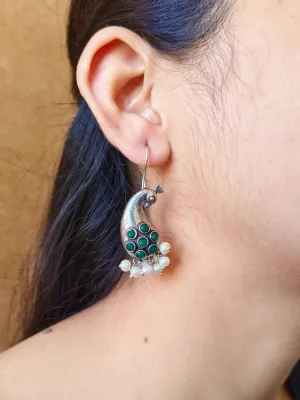 Oxidised German Silver Keri Hook Earrings for Timeless Elegance | Sarichka