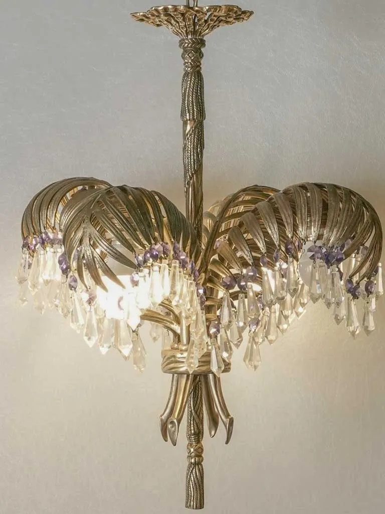 Palm leaf chandelier - early 20th century - 19" x 23¼"
