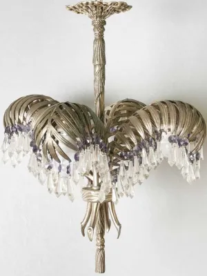 Palm leaf chandelier - early 20th century - 19" x 23¼"