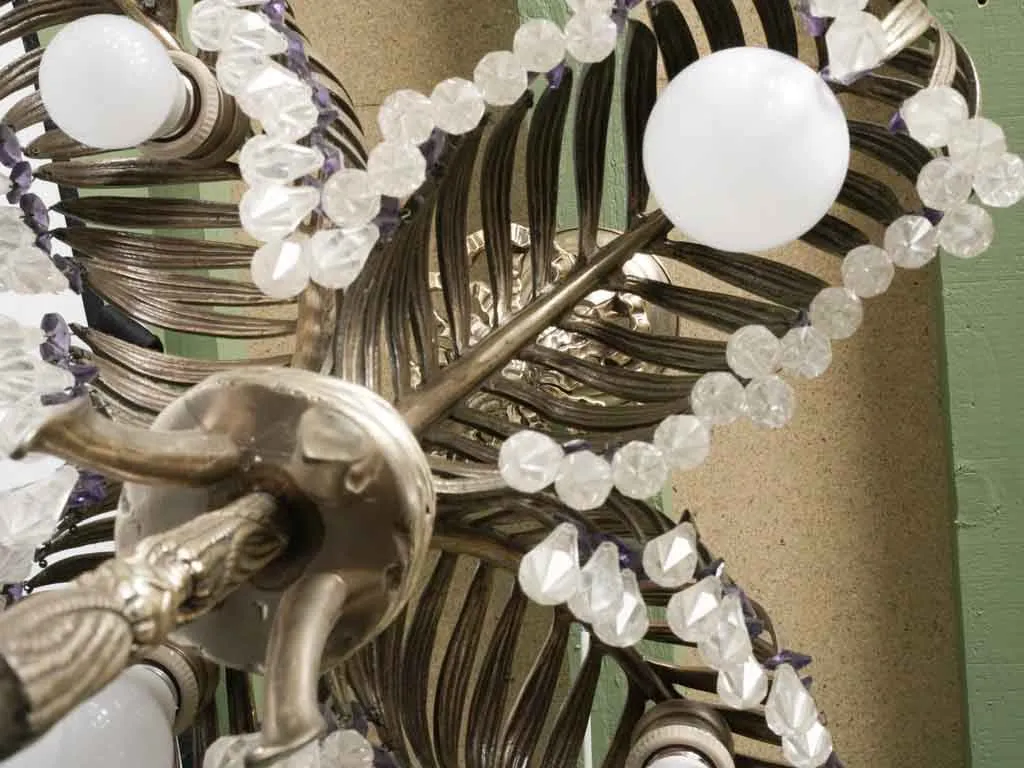 Palm leaf chandelier - early 20th century - 19" x 23¼"