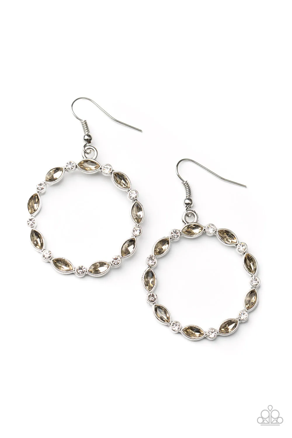 Paparazzi Crystal Circlets - Brown Earrings