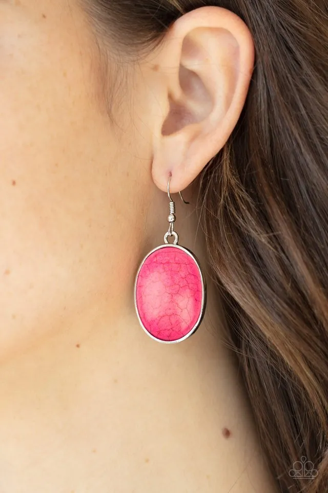 Paparazzi Earring ~ Serenely Sediment - Pink