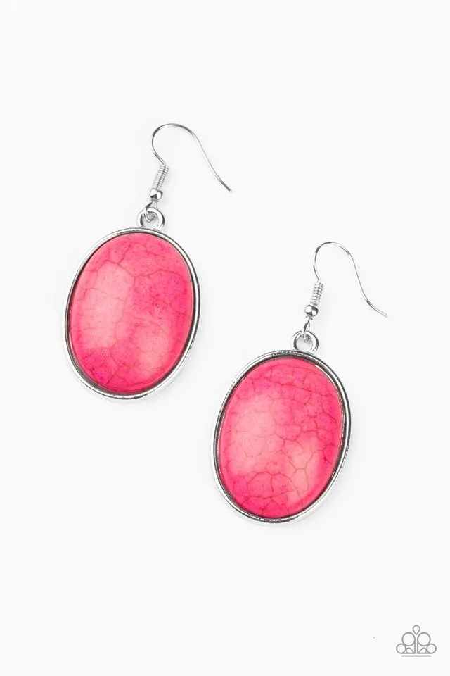 Paparazzi Earring ~ Serenely Sediment - Pink