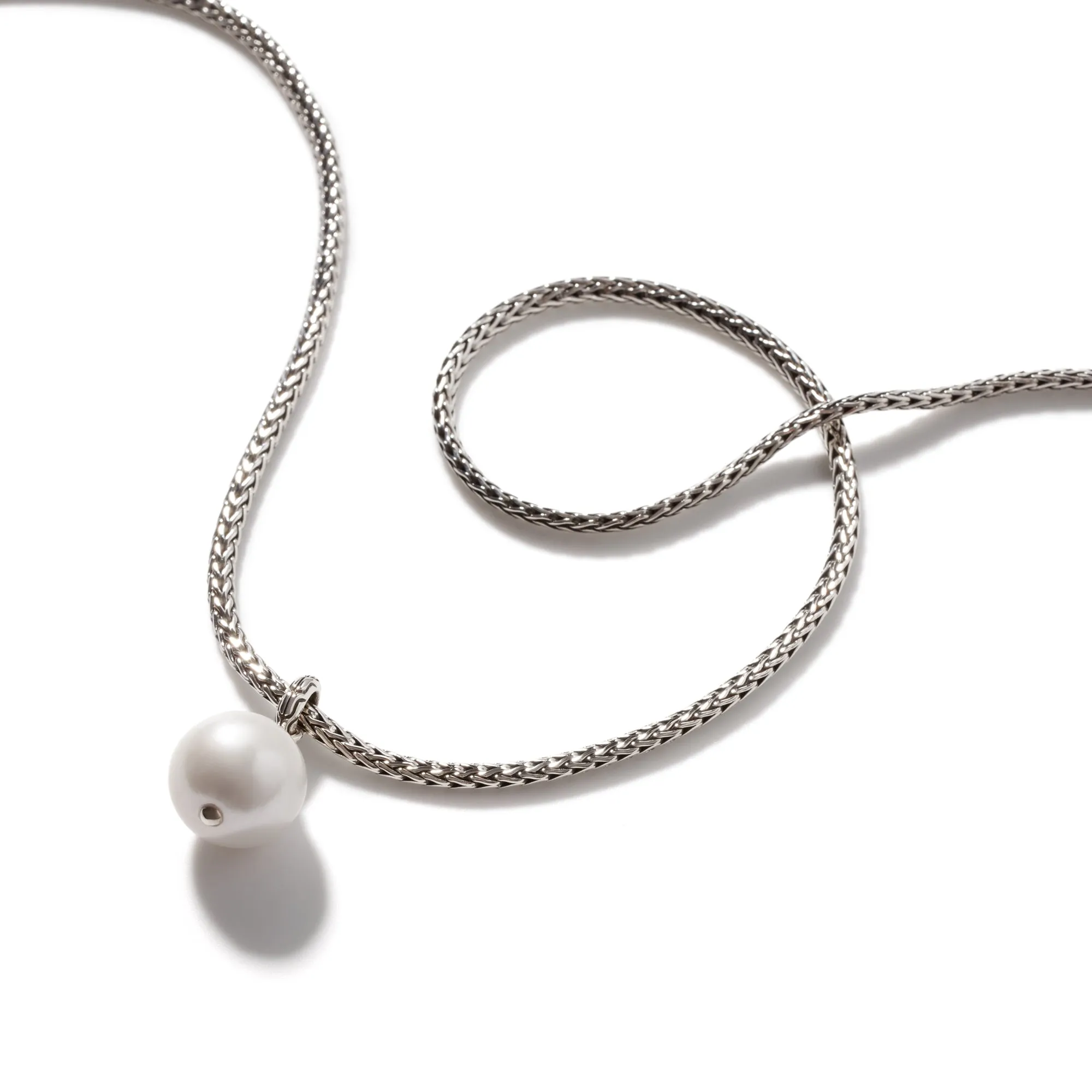 Pearl Pendant Necklace, Sterling Silver|NB900001