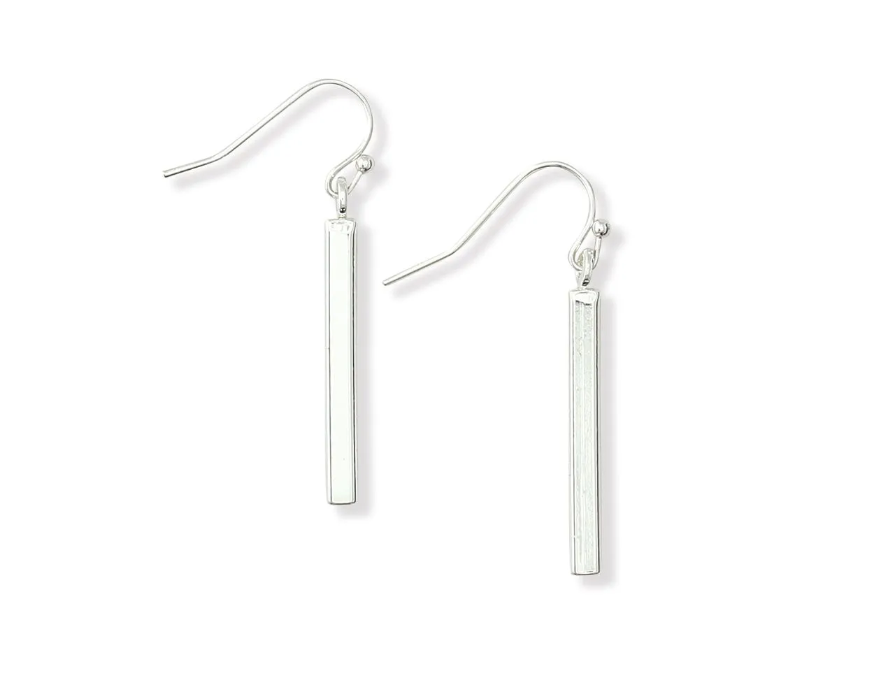 Periwinkle Sleek Silver Drop Earrings
