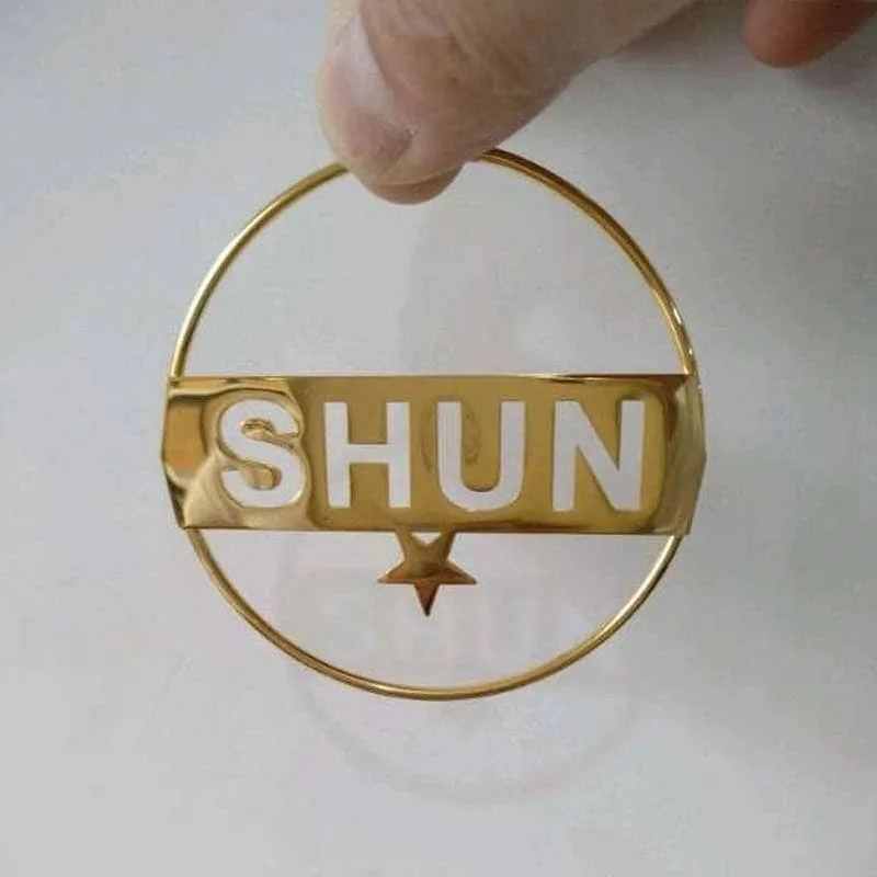 Personalized Custom Name Star Hoop Stainless Steel Earrings