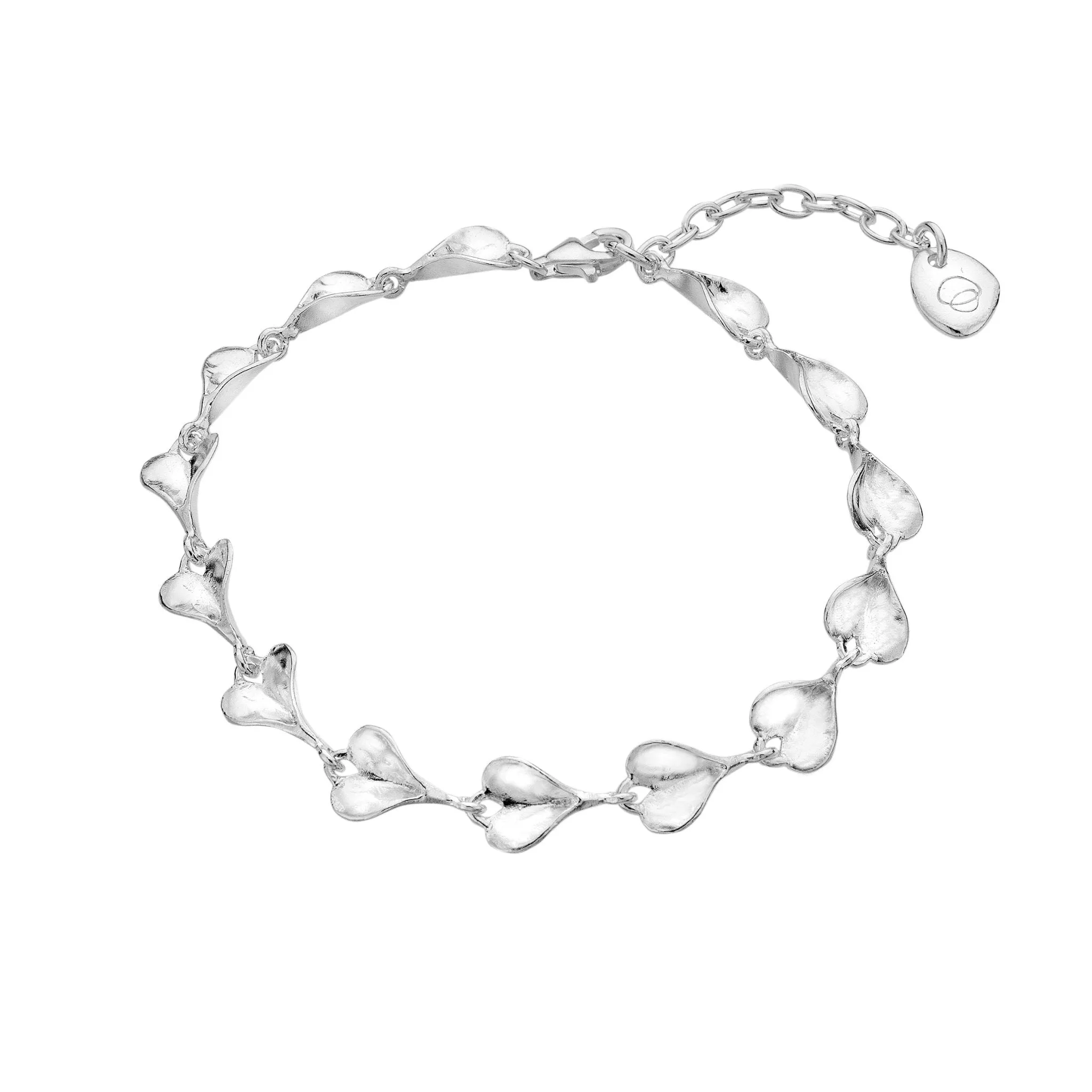 Petite leaf heart bracelet