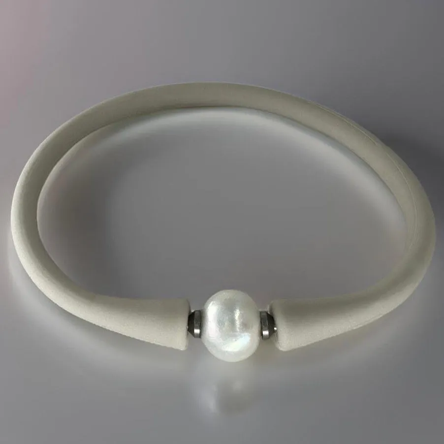 Pink Purple Blue Stretchy Silicone Pearl Bracelets