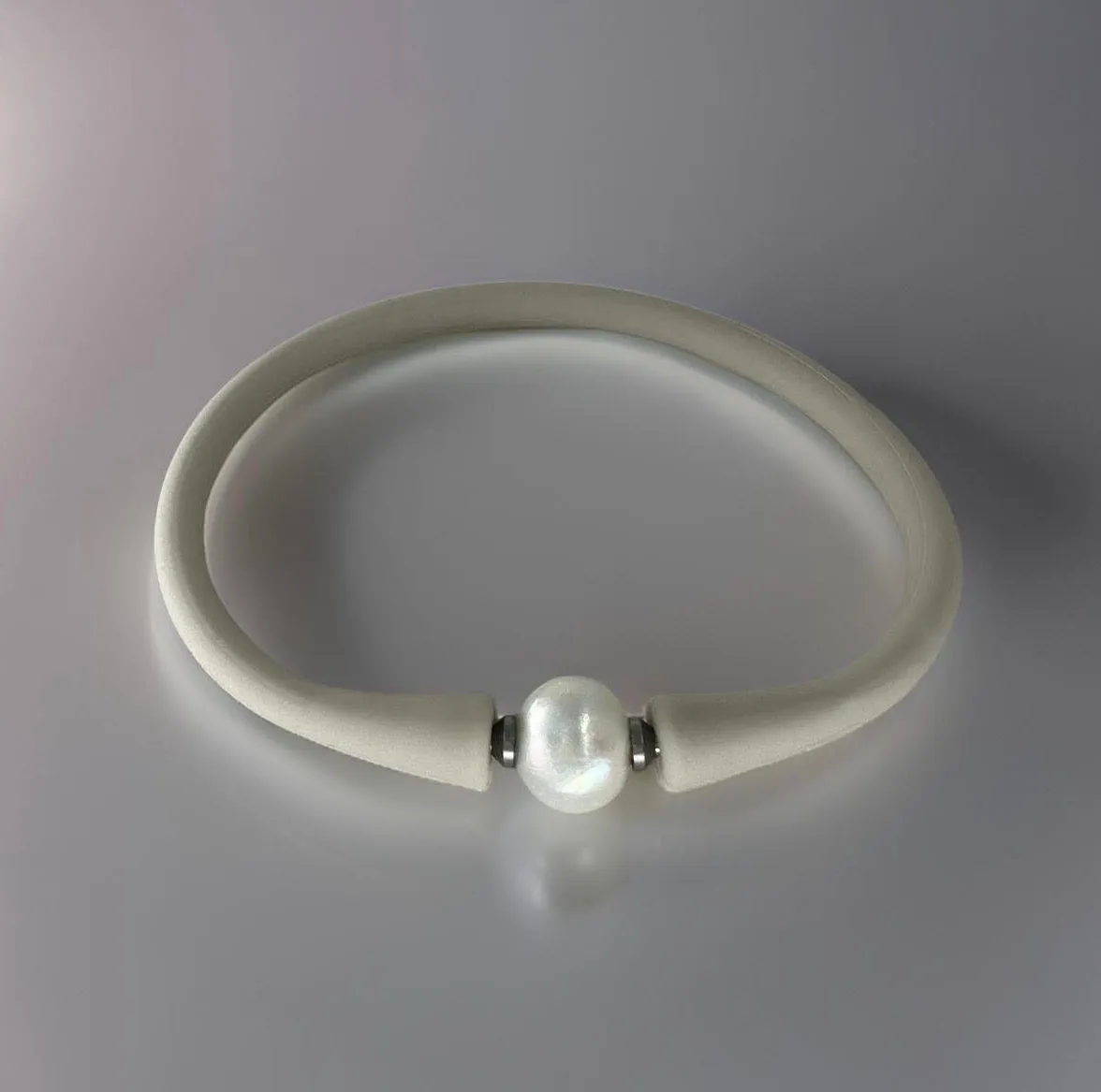 Pink Purple Blue Stretchy Silicone Pearl Bracelets