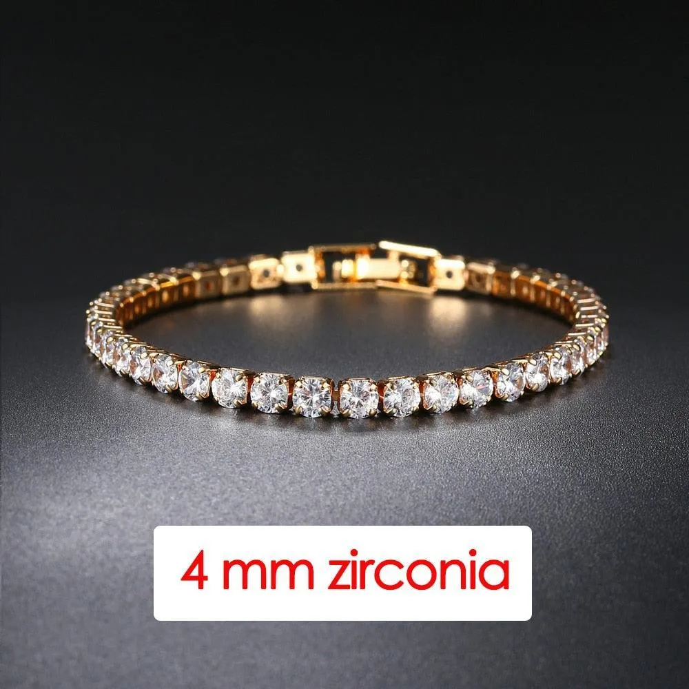 POPULAR -  Trendy AAA  Cubic Zirconia Silver Color Women's Tennis Bracelet - Hand Made jewellery