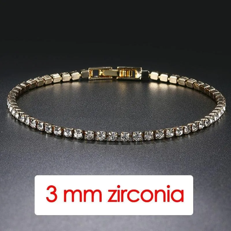 POPULAR -  Trendy AAA  Cubic Zirconia Silver Color Women's Tennis Bracelet - Hand Made jewellery