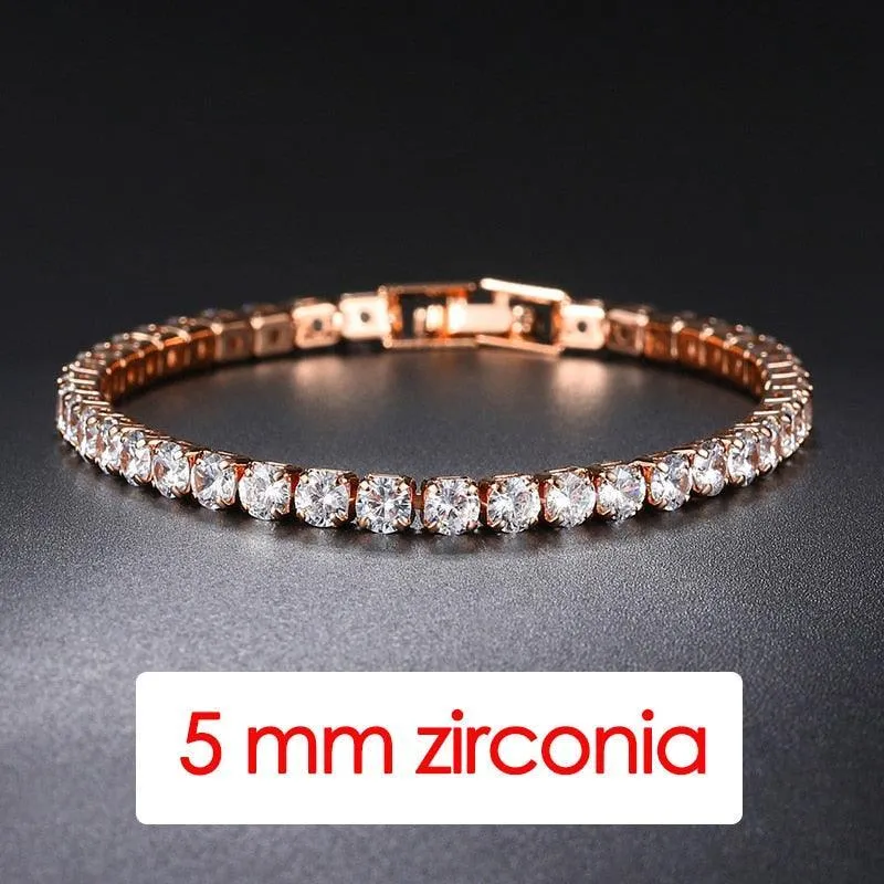 POPULAR -  Trendy AAA  Cubic Zirconia Silver Color Women's Tennis Bracelet - Hand Made jewellery
