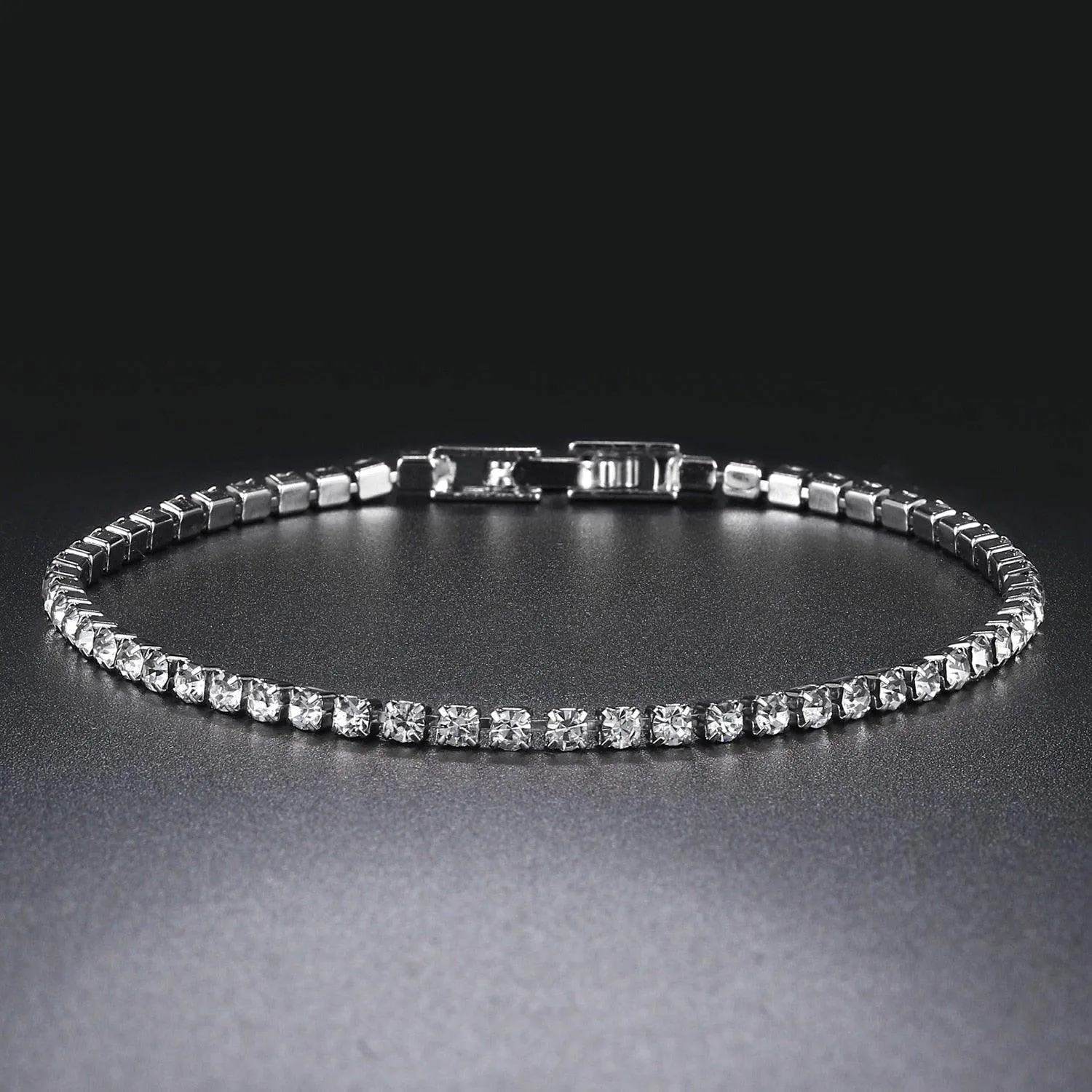 POPULAR -  Trendy AAA  Cubic Zirconia Silver Color Women's Tennis Bracelet - Hand Made jewellery