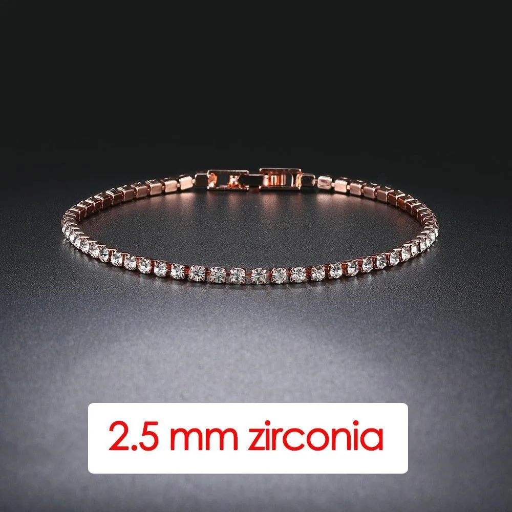 POPULAR -  Trendy AAA  Cubic Zirconia Silver Color Women's Tennis Bracelet - Hand Made jewellery