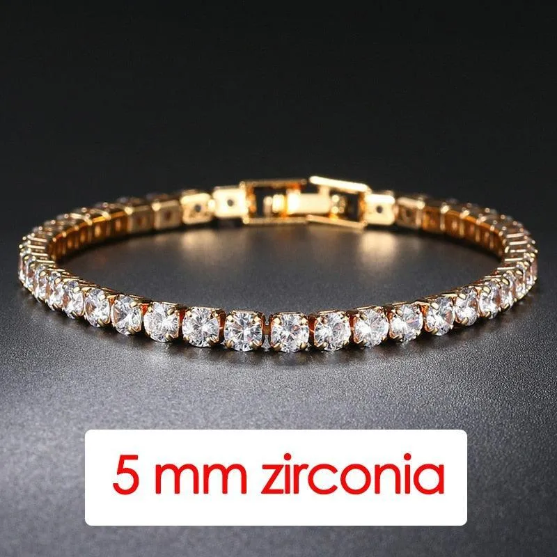 POPULAR -  Trendy AAA  Cubic Zirconia Silver Color Women's Tennis Bracelet - Hand Made jewellery