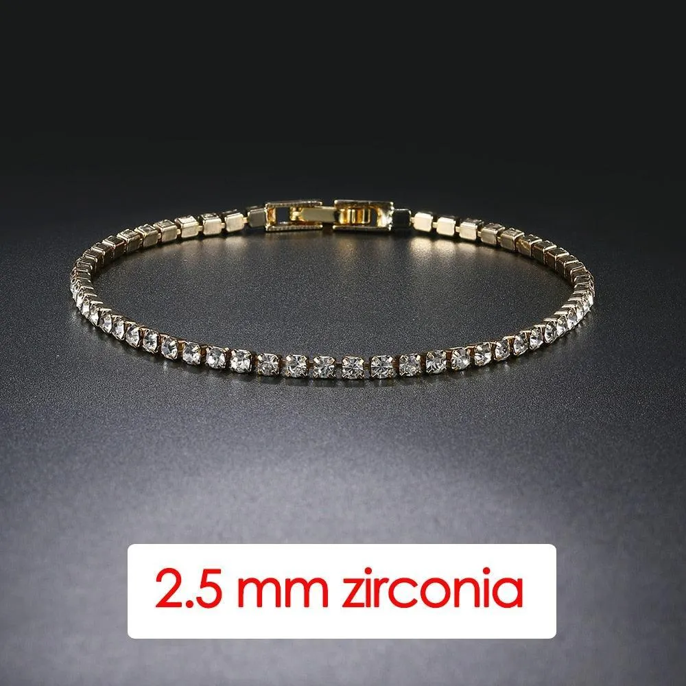 POPULAR -  Trendy AAA  Cubic Zirconia Silver Color Women's Tennis Bracelet - Hand Made jewellery