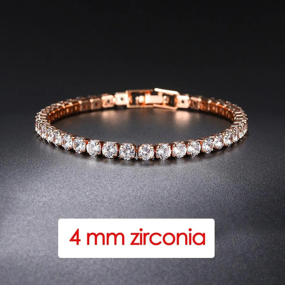 POPULAR -  Trendy AAA  Cubic Zirconia Silver Color Women's Tennis Bracelet - Hand Made jewellery