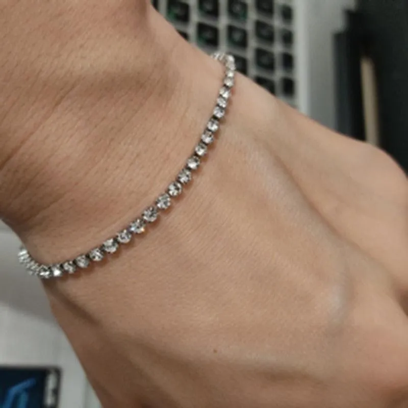 POPULAR -  Trendy AAA  Cubic Zirconia Silver Color Women's Tennis Bracelet - Hand Made jewellery