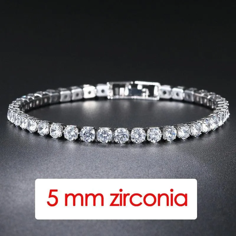 POPULAR -  Trendy AAA  Cubic Zirconia Silver Color Women's Tennis Bracelet - Hand Made jewellery