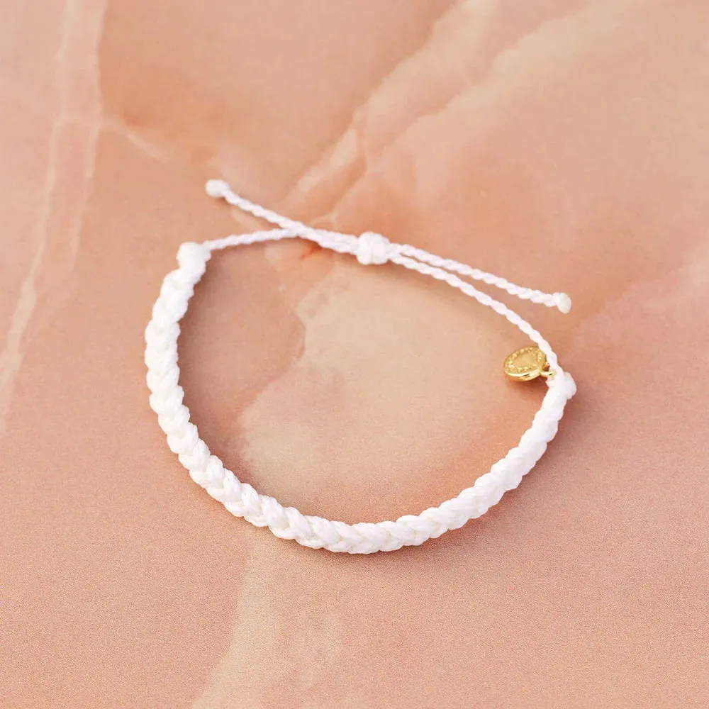 Pura Vida White Solid Braided Bracelet
