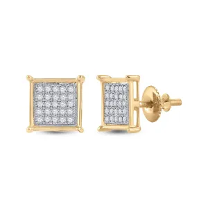 Radiant Gold Square Diamond Earrings
