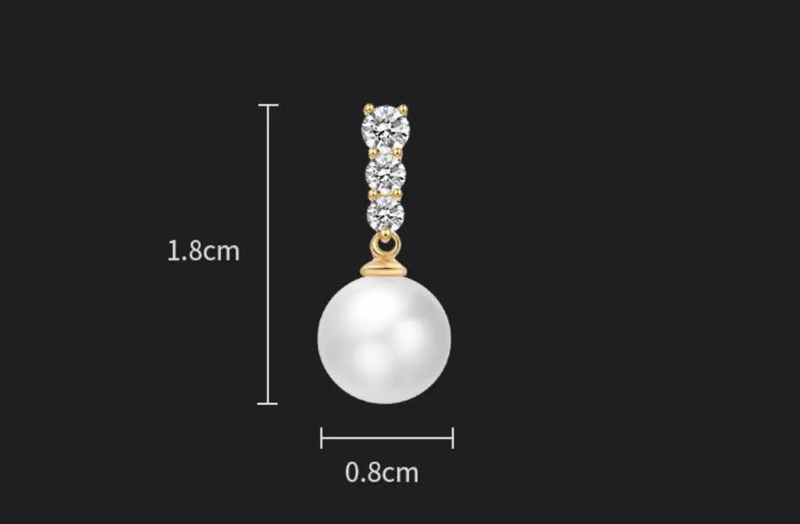 Radiant Zirconia Pearl Drop Earrings - Timeless Elegance Beauty