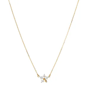 Reclaimed 18K Yellow Gold and Marquis Diamond Star Necklace