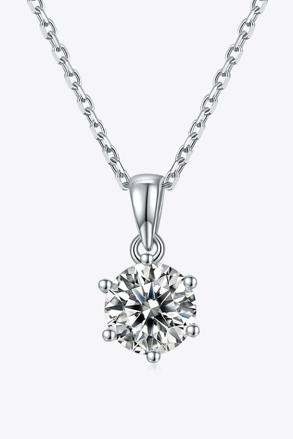 Refined Platinum Plated 1 Carat Moissanite Necklace