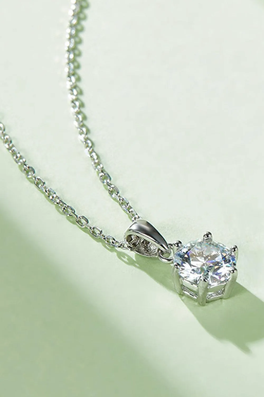 Refined Platinum Plated 1 Carat Moissanite Necklace