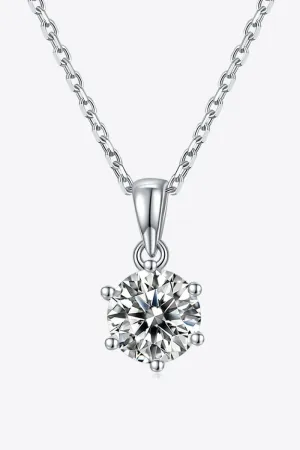 Refined Platinum Plated 1 Carat Moissanite Necklace