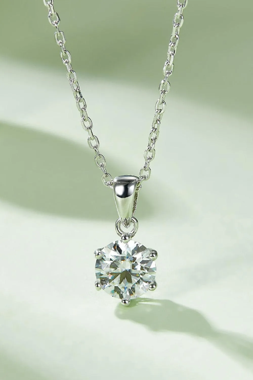 Refined Platinum Plated 1 Carat Moissanite Necklace