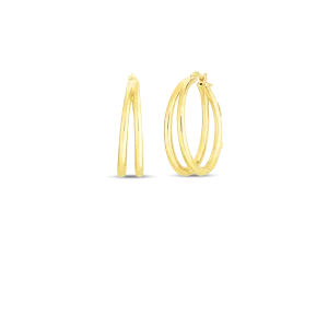 Roberto Coin 18KY Double Hoop Earrings