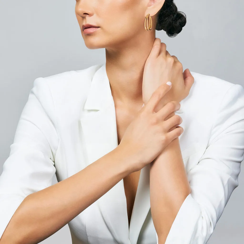 Roberto Coin 18KY Double Hoop Earrings