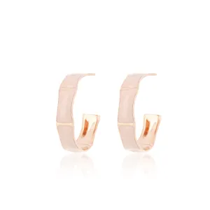 Rose gold earrings with hoops pink