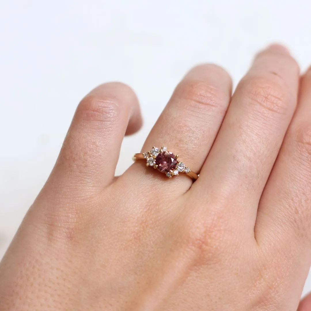 Round Pink Sapphire Ring