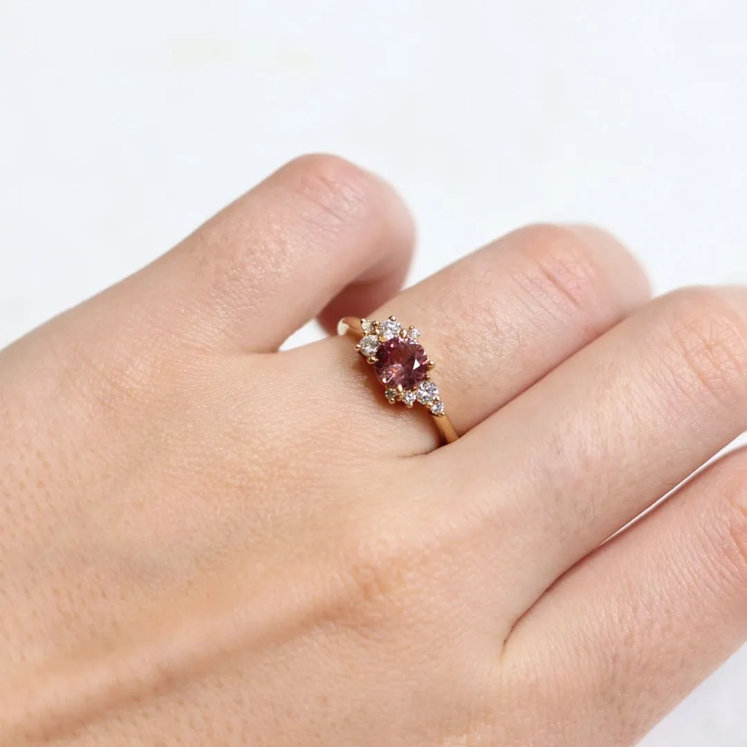 Round Pink Sapphire Ring