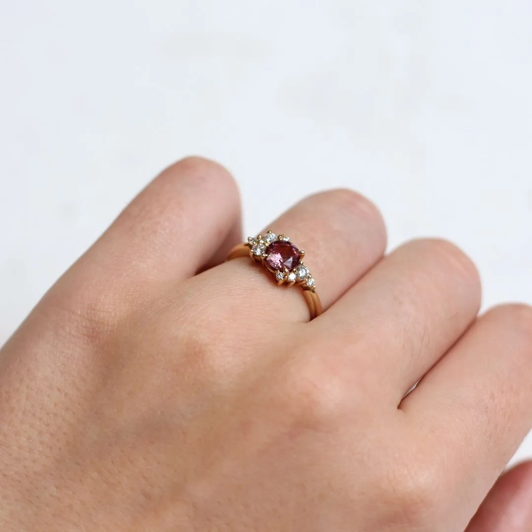Round Pink Sapphire Ring