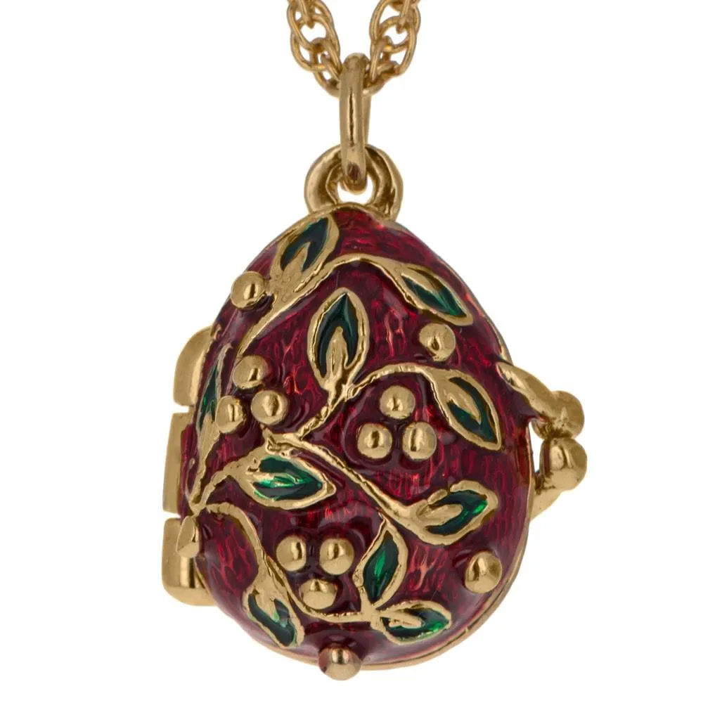 Royal Ladybug: Red Egg Pendant Necklace with Charm