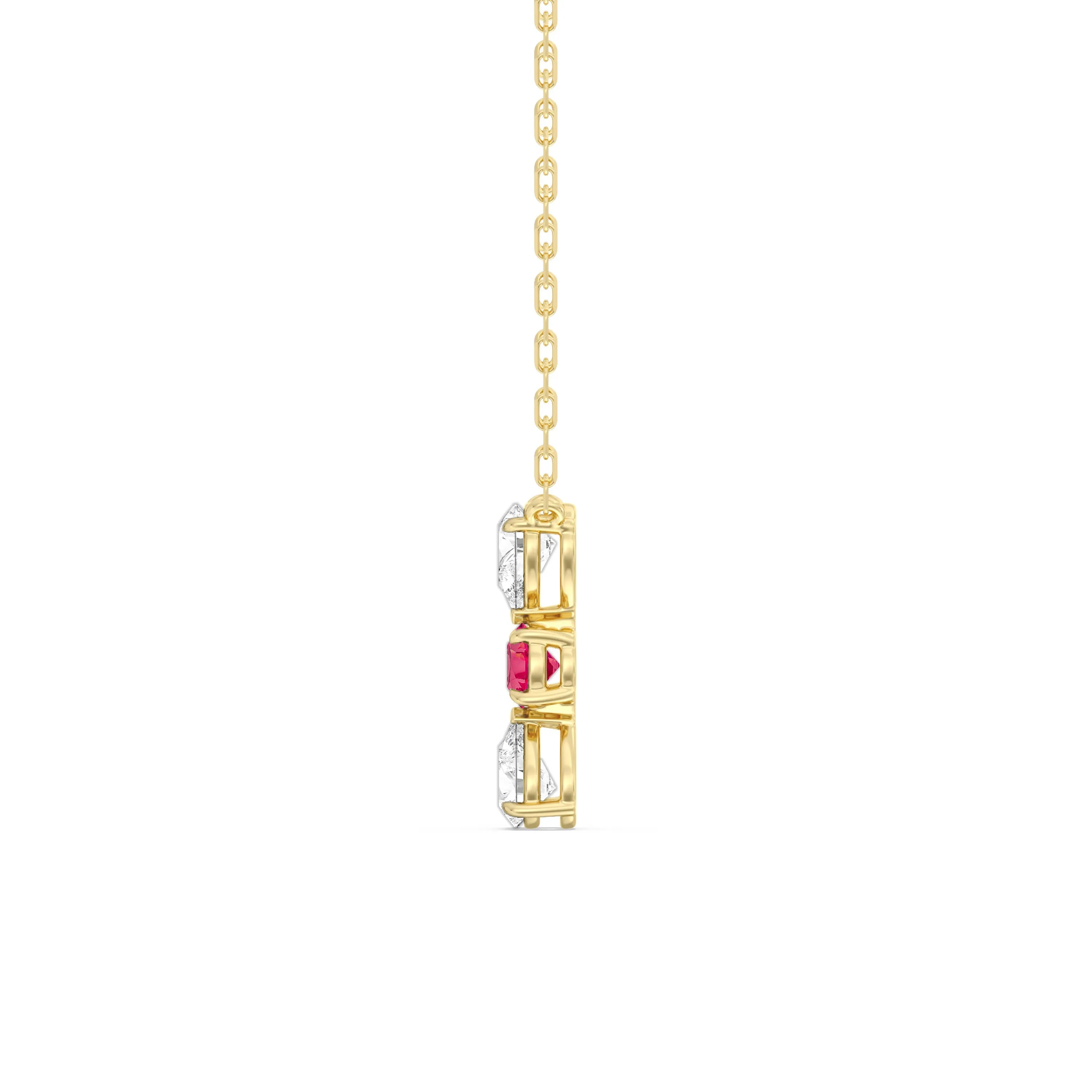 Ruby and Diamond Shimmering Cascade Necklace