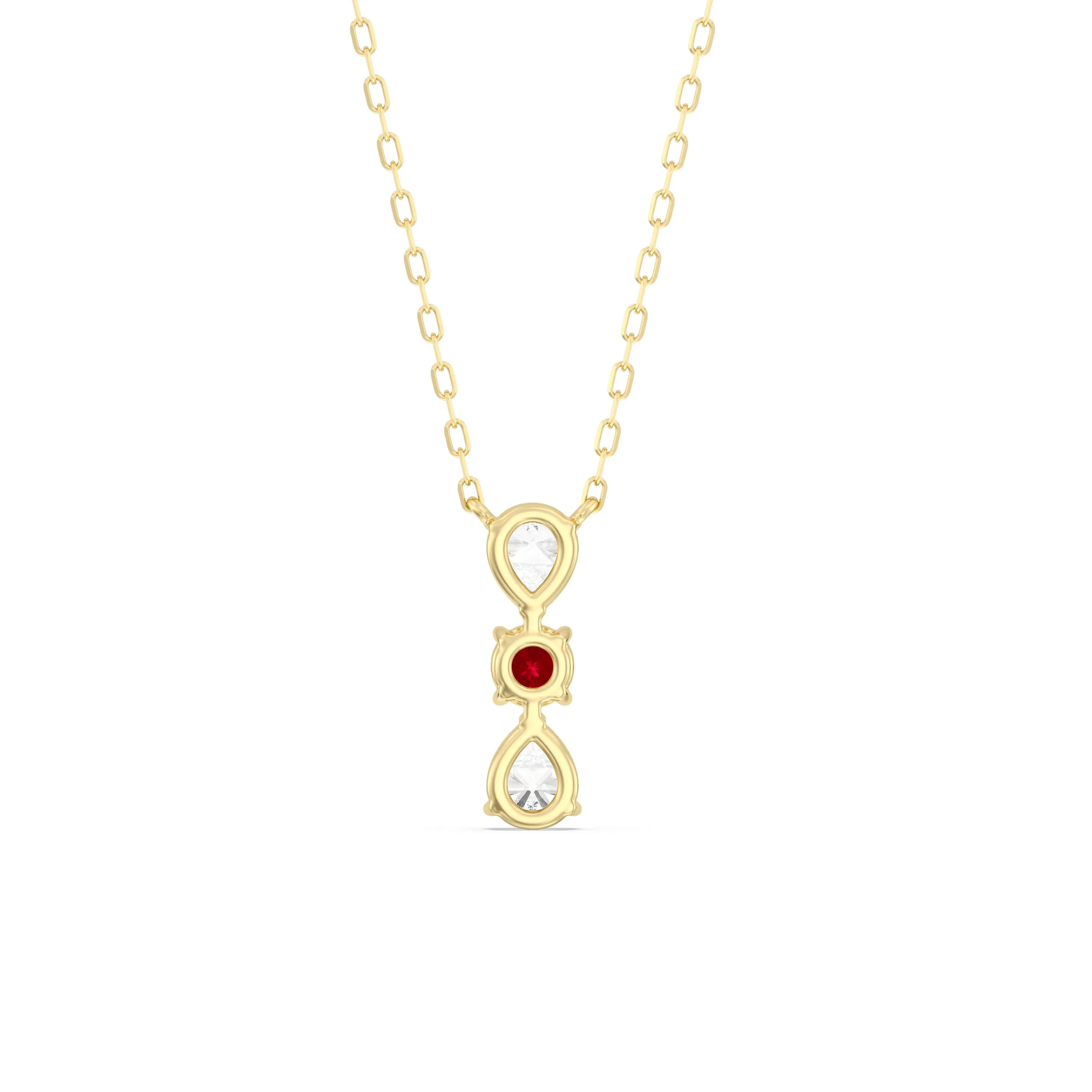 Ruby and Diamond Shimmering Cascade Necklace