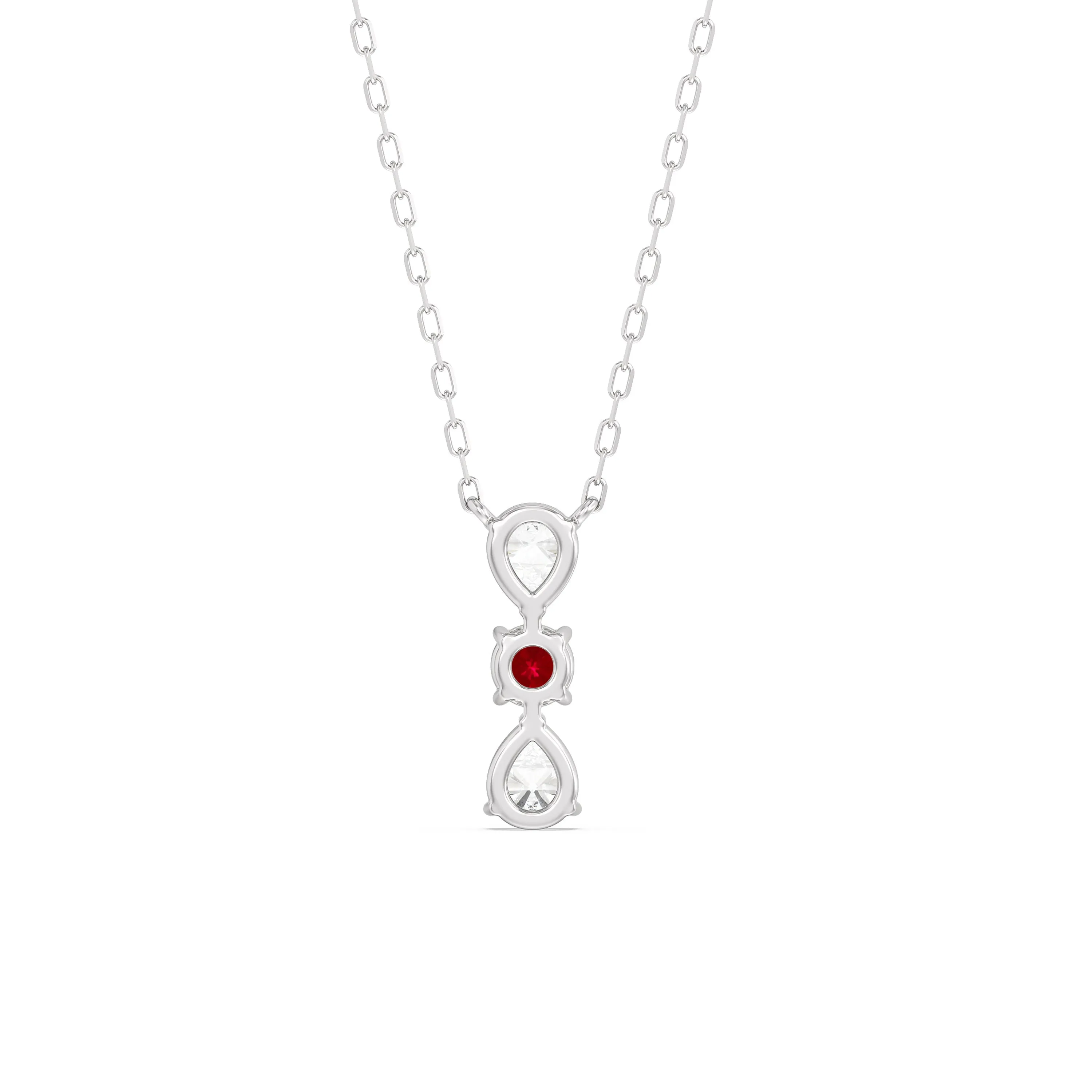 Ruby and Diamond Shimmering Cascade Necklace