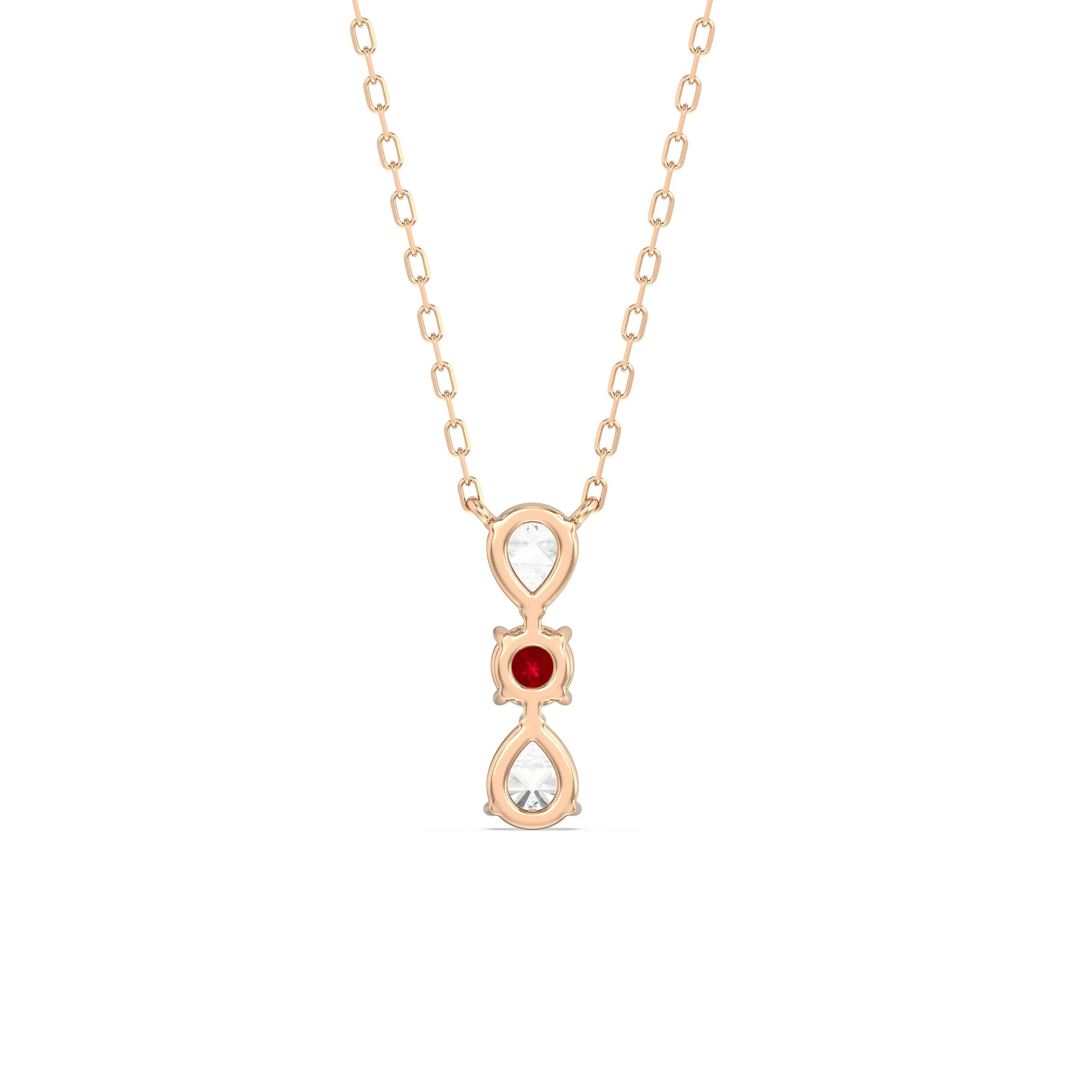 Ruby and Diamond Shimmering Cascade Necklace