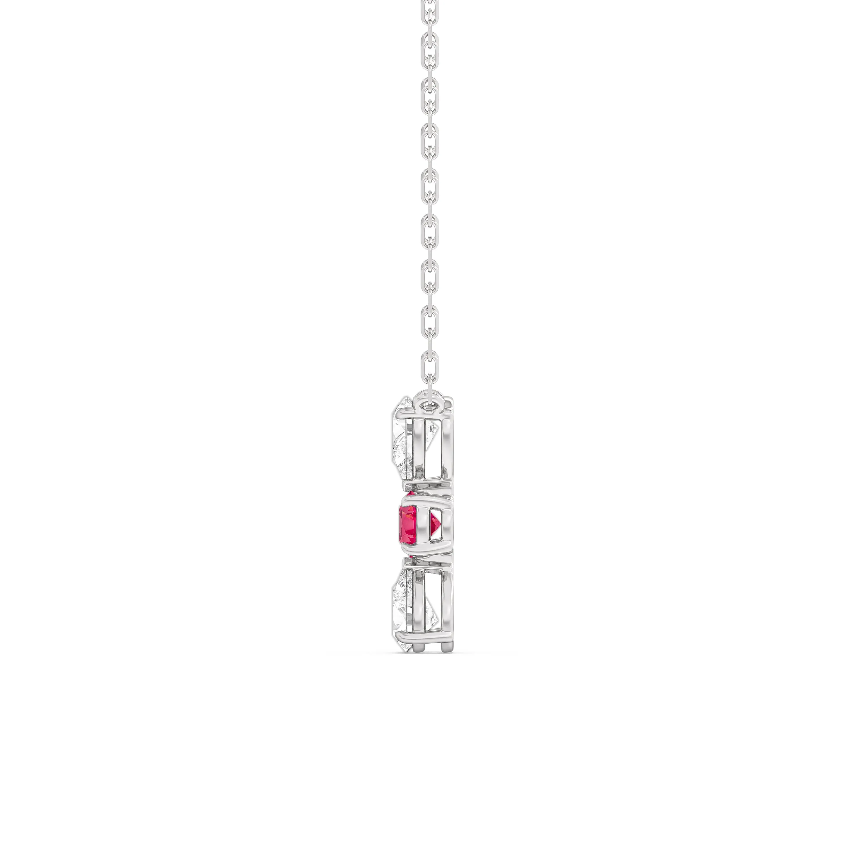 Ruby and Diamond Shimmering Cascade Necklace