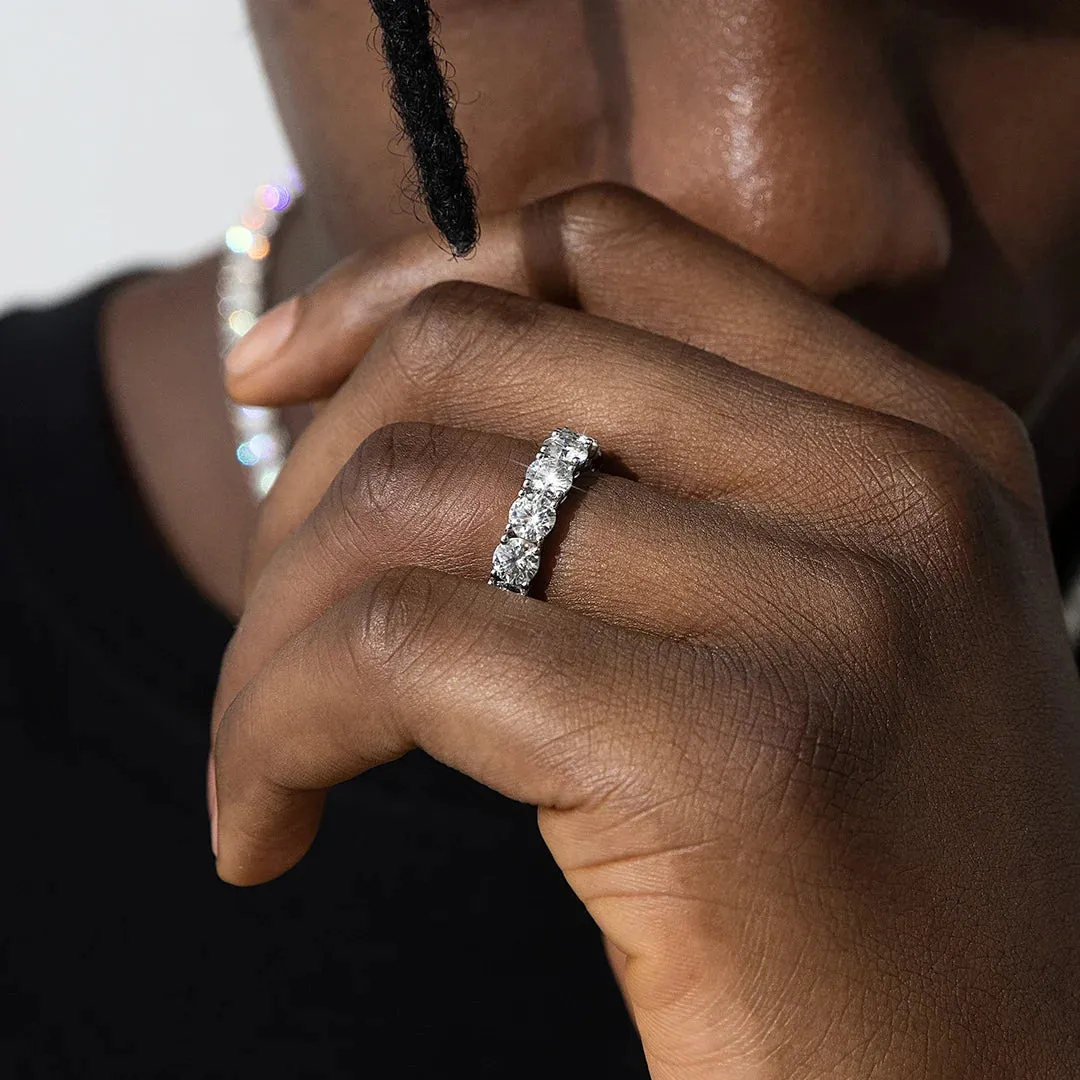 S925 Moissanite Diamond Eternity Ring - 5mm